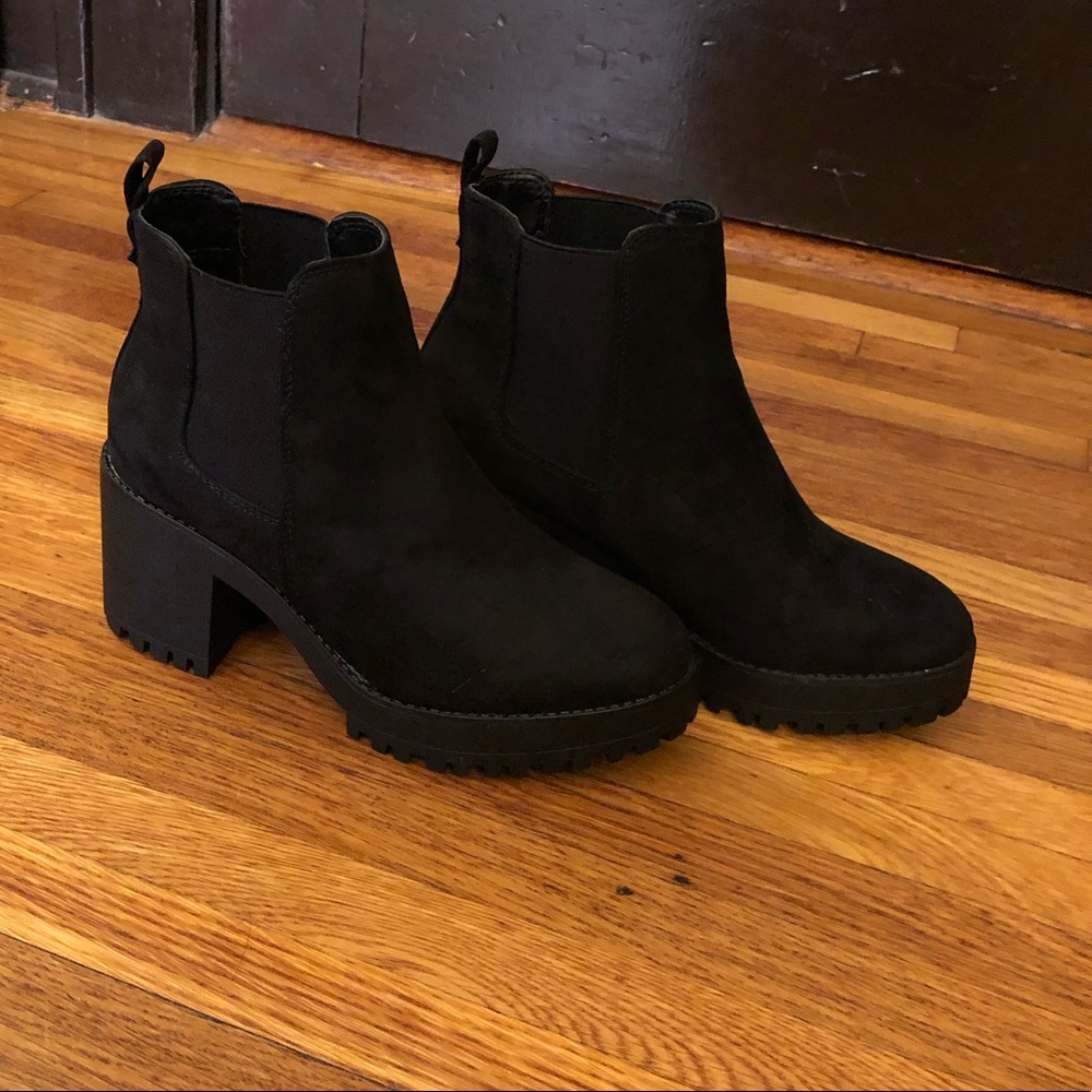 Black platform boots